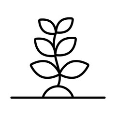 Poster - growth of the sown plant line style icon