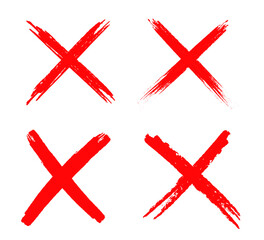 Wall Mural - Set of red x marks.Grunge letter x.