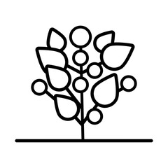 Poster - growth of the sown plant with seeds line style icon