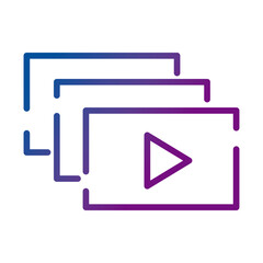 Sticker - template with play button video content gradient style icon