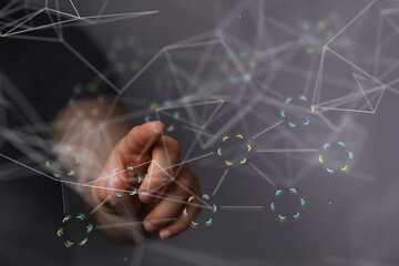 connection binary code interface digital touch