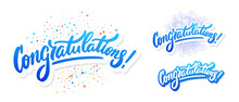 Congratulations. Greeting Banners Set. Vector Lettering.