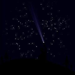 Wall Mural - night sky with stars