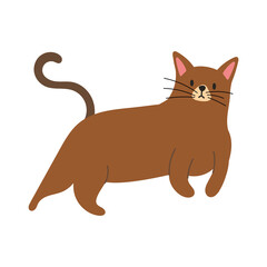 Poster - cute little cat pet hand draw style icon