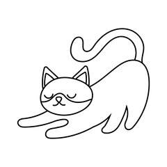 Poster - cute little cat pet line style icon