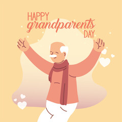 Wall Mural - Grandfather of happy grandparents day vector design