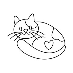 Poster - cute little cat pet line style icon