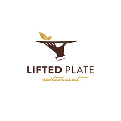 illustration logo vector graphics of lifted plate good for luxury restaurant logos