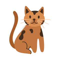 Poster - cute little cat pet hand draw style icon