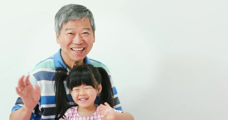 Wall Mural - granddaughter with grandfather