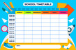 back to school and make a schedule of school activities, school timetable