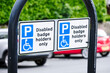 © Richard Johnson - Disabled blue badge holder parking sign for driver
