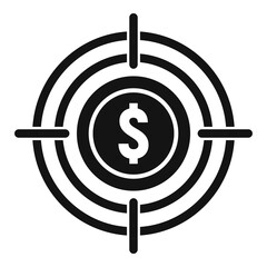 Sticker - Target money remarketing icon. Simple illustration of target money remarketing vector icon for web design isolated on white background