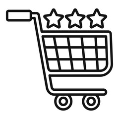 Poster - Remarketing cart icon. Outline remarketing cart vector icon for web design isolated on white background