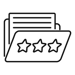 Poster - Remarketing star folder icon. Outline remarketing star folder vector icon for web design isolated on white background