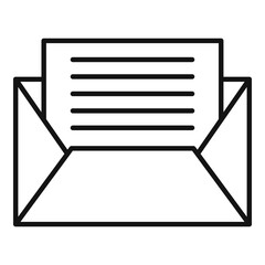 Poster - Marketing mail icon. Outline marketing mail vector icon for web design isolated on white background
