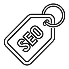 Poster - Seo marketing tag icon. Outline seo marketing tag vector icon for web design isolated on white background