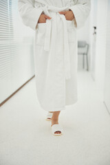 Young restful woman attending modern beauty salon