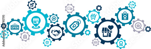 Fotografía buy local vector illustration