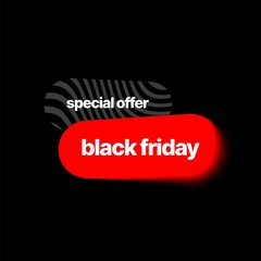 Wall Mural - Black Friday banner with blur effect. Concept for sale banners, posters and cards. Vector illustration for special offer.