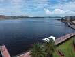 Jacksonville, Florida, water, city, sky, river, blue, panorama, drone, aerial, bridge