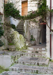 Wall Mural - Sperlonga (Italy) - The touristic white city on the sea, province of Latina, Lazio region