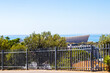 Cape Town Stadium behind fence in Cape Town.
