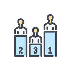 Poster - People Participation Ranking color line icon. Rating of Voting Participants vector outline colorful sign.