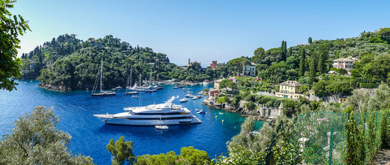 Aerial view of the bay of Portofino