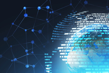 Poster - Planet Earth and global internet interface
