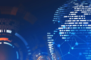 Poster - Futuristic global network interface, communication