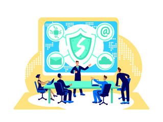 Poster - Cyber security flat concept vector illustration flat concept vector illustration