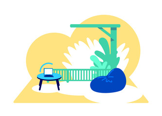 Poster - Wi fi zone flat concept vector illustration