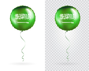 Wall Mural - Foil Balloons in Vector. National Flag of Saudi Arabia.