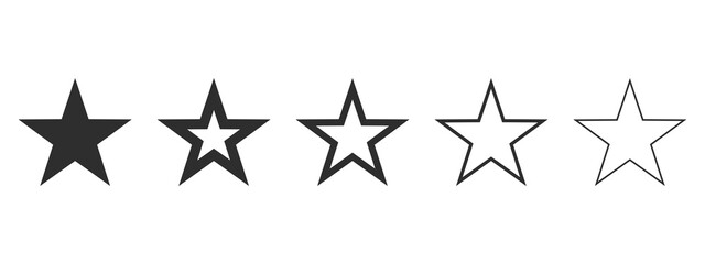 Leinwandbilder - Set stars flat vector icon isolated on white background. Vector illustration eps10.