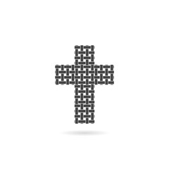 Canvas Print - Cross icon with shadow