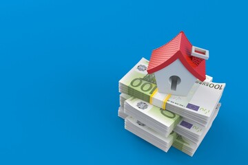 Poster - Small house on stack of money