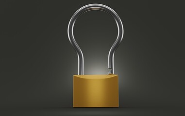 Poster - Padlock with key hole shape