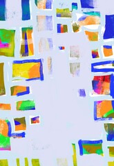 Wall Mural - Abstract original painting of lines, blocks, color geometric spaces, flowing building blocks of  shapes and designs, background , posters, artwork, fine art , multicolored bright paint modern art