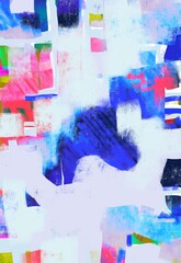 Wall Mural - Abstract original painting of lines, blocks, color geometric spaces, flowing building blocks of  shapes and designs, background , posters, artwork, fine art , multicolored bright paint modern art