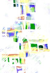Wall Mural - Abstract original painting of lines, blocks, color geometric spaces, flowing building blocks of  shapes and designs, background , posters, artwork, fine art , multicolored bright paint modern art