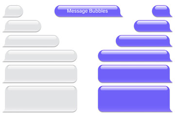Blank vector message bubbles. Chat or messenger speech bubble. SMS text frame. Short message sending.