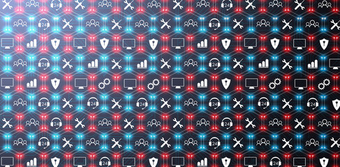 Poster - Spider web of network connections with on a futuristic blue background EPS10 Internet of things (IoT) and networking concept for connected devices