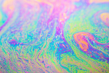 Wall Mural - Abstract background texture of iridescent paints. Soap bubble