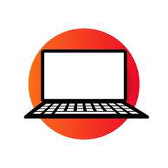 Fototapete - Mockup laptop blank screen for background and business element