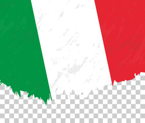 Wall Mural - Grunge-style flag of Italy on a transparent background.