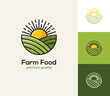 © maglyvi - Farm logo with field and sun.