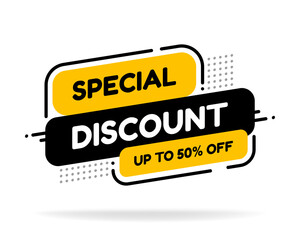 Poster - discount tag with special offer sale sticker. sticker sign price isolated modern graphic style vecto