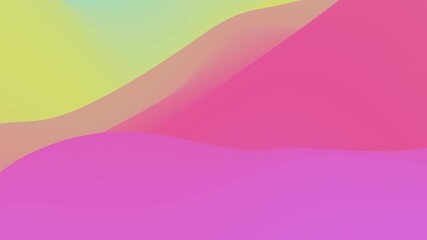 Poster - Looped animation. Abstract colorful wavy background in bright pink, red, yellow and blue colors. Modern colorful wallpaper. 3d rendering.