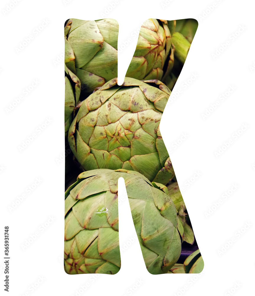 Letter K from a here available alphabet of single letters and numbers ...